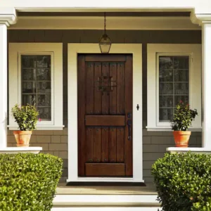 Rustic Mahogany Type 2-Panel Solid Wood Exterior Door