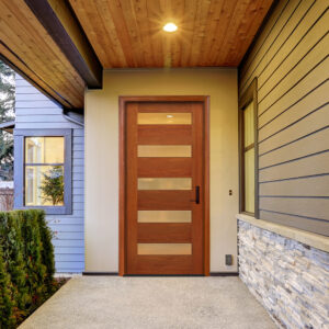 Contemporary Mahogany Type 5-Lite Solid Wood Exterior Door