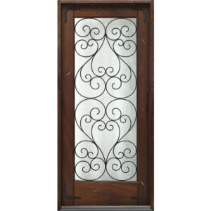 Mahogany Type Full Glass Single Door Prehung Finished - Ready to be installed