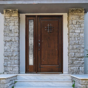Rustic Mahogany Type Full Panel Solid Wood Exterior Door